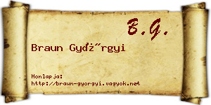 Braun Györgyi névjegykártya